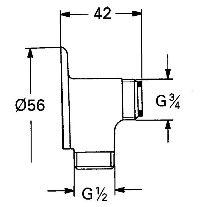 Grohe Wandscheibe (Chrom, Innengewinde: ½″, Außengewinde: ¾″) | BAUHAUS