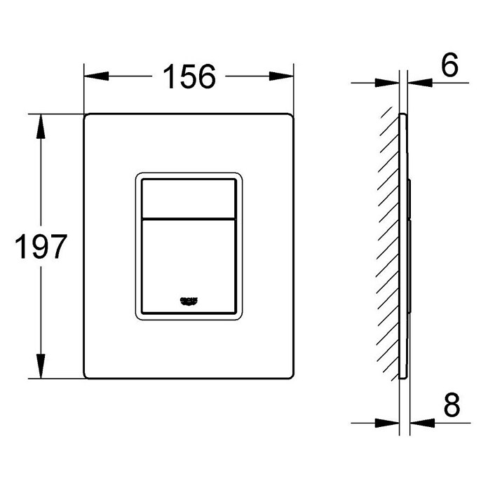 Grohe Betätigungsplatte Skate Cosmopolitan (Spiegelglas, 2-Mengen-Spülung)