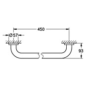 Grohe Essentials Wannengriff (Breite: 50,7 cm, Supersteel, Matt)