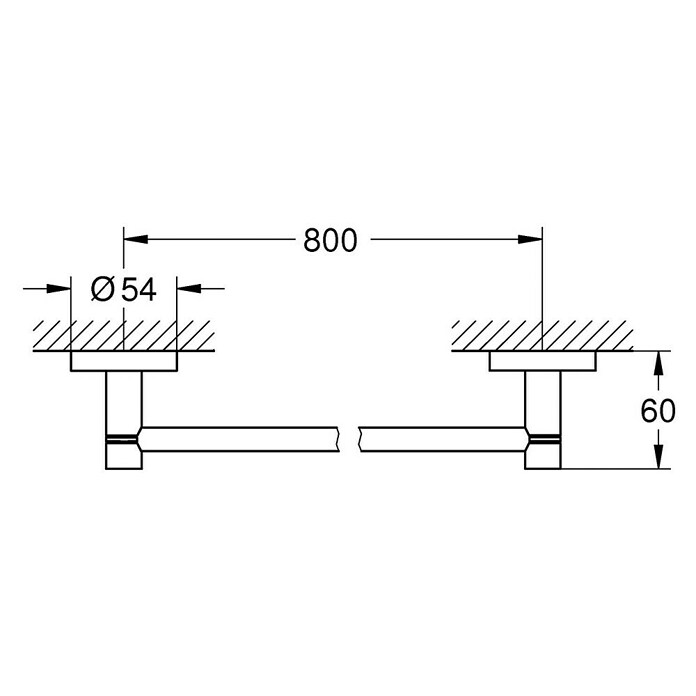 Grohe Essentials Badetuchhalter (Breite: 85,4 cm, Supersteel, Glänzend)