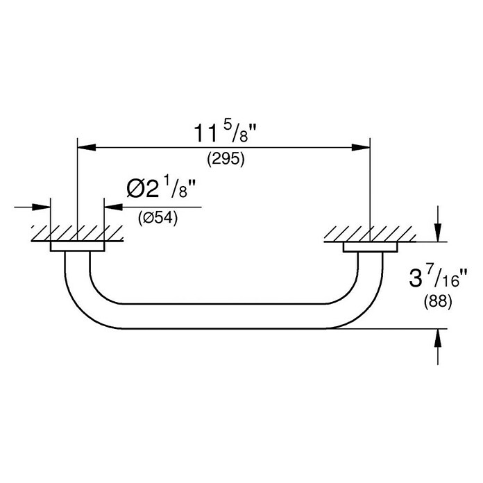 Grohe Essentials Wannengriff (Breite: 34,9 cm, Cool Sunrise, Matt)