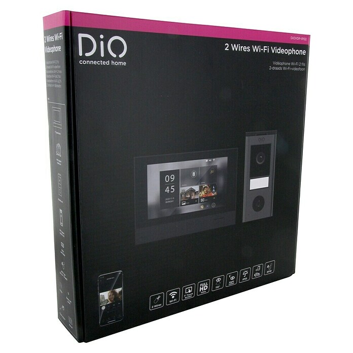 Chacon Videoportero inalámbrico 2 hilos WiFi (120 °, Negro) | BAUHAUS