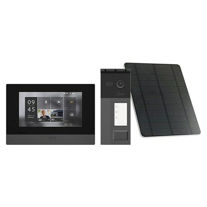 Chacon Videoportero inalámbrico DiO WiFi y panel solar (200 m, Negro) | BAUHAUS