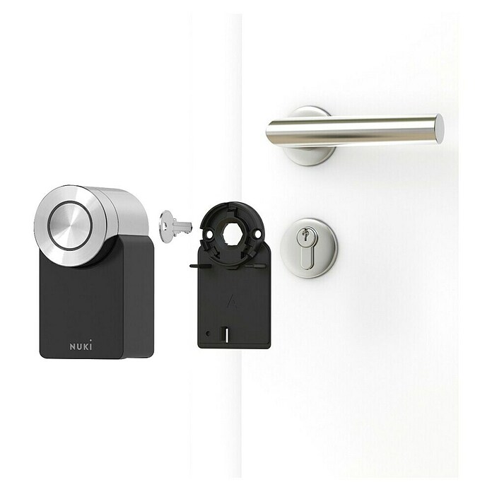 Nuki Cerradura electrónica Smart Lock 4 Pro (L x An x Al: 6 x 6 x 11 cm, Bluetooth, Negro) | BAUHAUS
