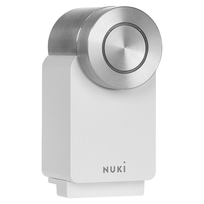 Nuki Cerradura electrónica Smart Lock 4 Pro (L x An x Al: 6 x 6 x 11 cm, Bluetooth, Blanco/Cromo) | BAUHAUS