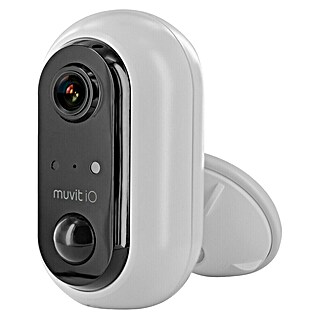 Muvit Cámara para exterior WiFi + panel solar (1.080 píxeles (Full HD), Blanco, Alcance de detección: 10 m)