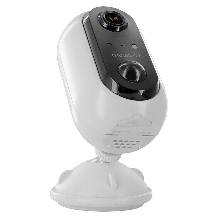 Muvit Cámara para exterior WiFi + panel solar (1.080 píxeles (Full HD), Blanco, Alcance de detección: 10 m) | BAUHAUS
