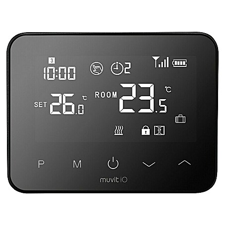 Muvit Termostato inteligente MIOSTH001 (Negro, L x An x Al: 2,35 x 12,5 x 9,8 cm)