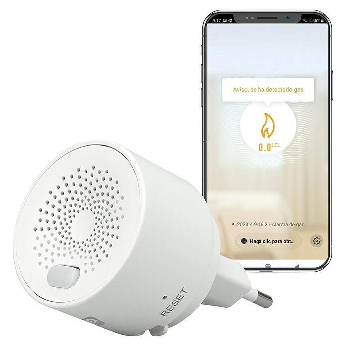 Garza Detector de gas Smart WiFi (Ø x Al: 4,5 x 7,5 cm, 70 dB) | BAUHAUS