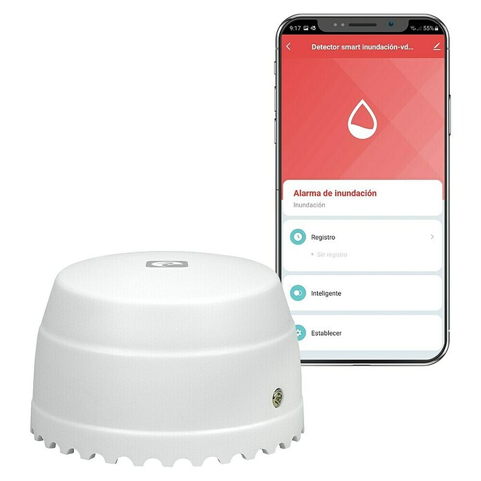 Garza Detector de agua inalámbrico Smart WiFi (Diámetro: 5,4 cm, Señal de alarma: 55 dB) | BAUHAUS