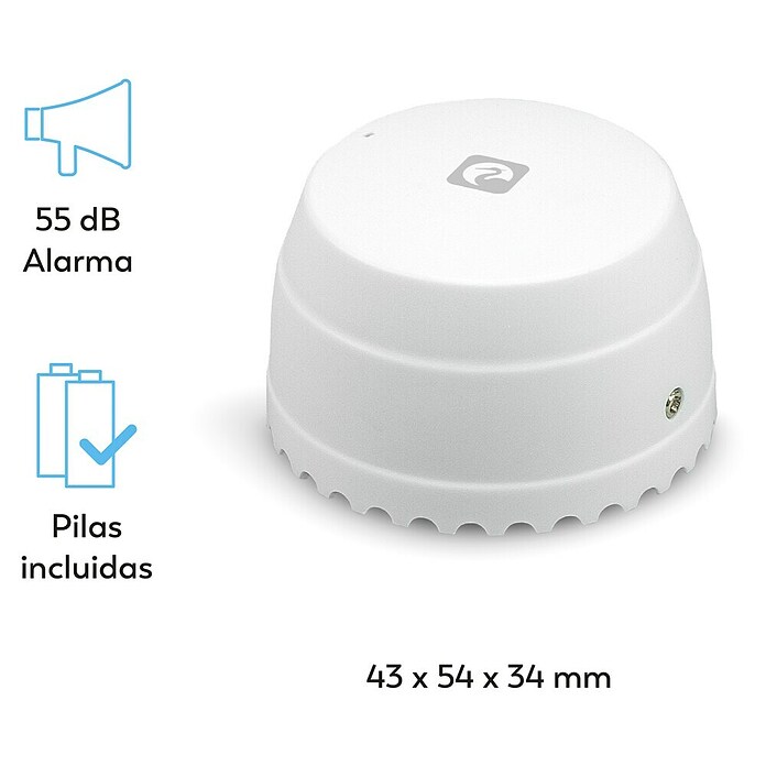 Garza Detector de agua inalámbrico Smart WiFi (Diámetro: 5,4 cm, Señal de alarma: 55 dB) | BAUHAUS
