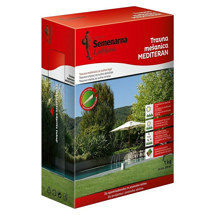 Travna semena Mediteran  (1 kg, 40 m²) | 8125 - Rasensamen Marke | IBYA - Sämereien | IBY - Sämereien | IB - Grünpflanzen/Sämereien | I - Stadtgarten | BAUHAUS