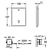 Grohe Betätigungsplatte Tectron Skate (Edelstahl, Infrarot-Steuerung, Geeignet für: WC-Spülkästen)