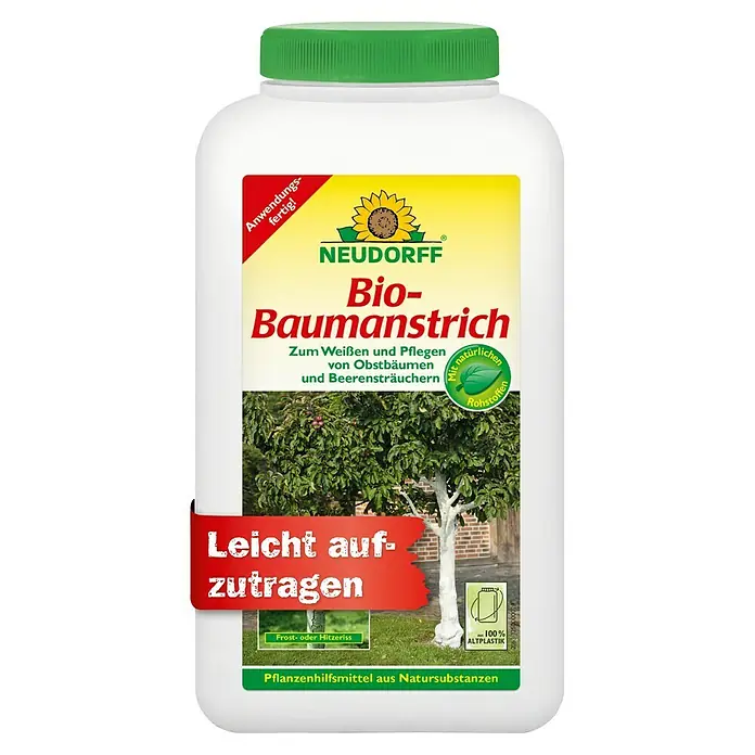 Neudorff Pflanzenhilfsmittel Bio Baumanstrich - 2 l - Bild eines Bio-Baumanstrichs von Neudorff, einem Produkt zum Schutz und zur Pflege von Obstbäumen.