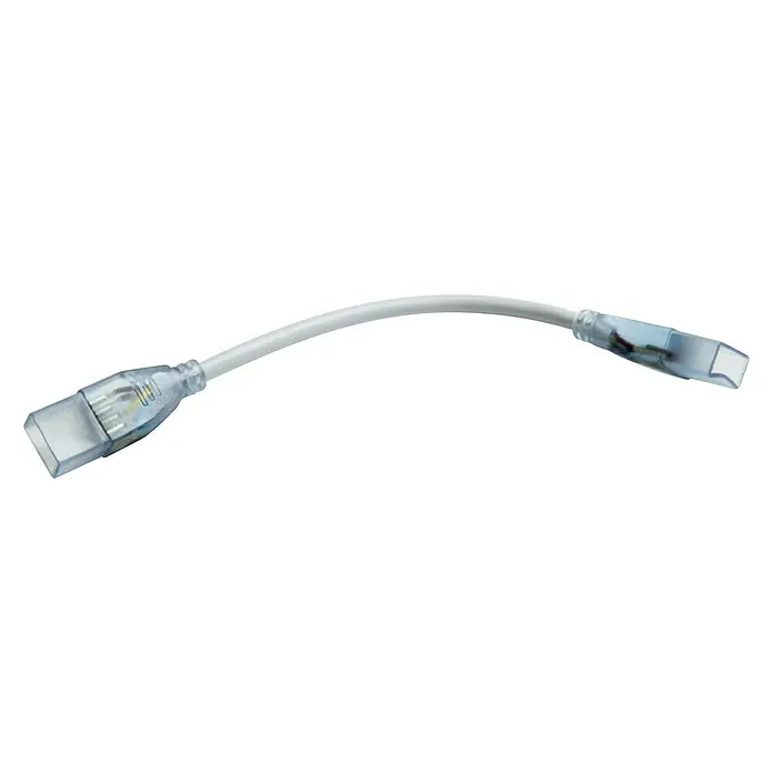 Alverlamp Cable de conexión tira LED RGB - Largo: 25 cm, 2 conexiones, IP65 - Conector flexible para tiras LED con extremos transparentes para una conexión fácil y segura.