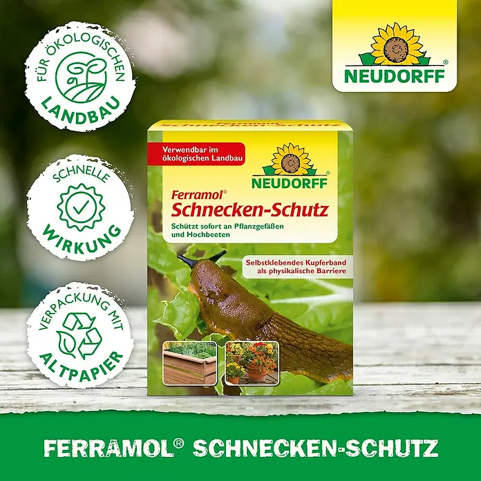 Neudorff Ferramol Schneckenband - 8 m - Das Bild zeigt Ferramol Schnecken-Schutz von Neudorff, ein Produkt für den ökologischen Landbau zum Schutz vor Schnecken.