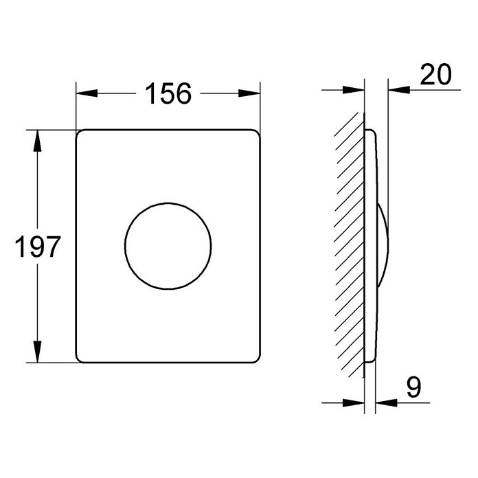 Grohe Betätigungsplatte Skate (Edelstahl, 1-Mengen-Spülung, Geeignet für: WC-Druckspüler)