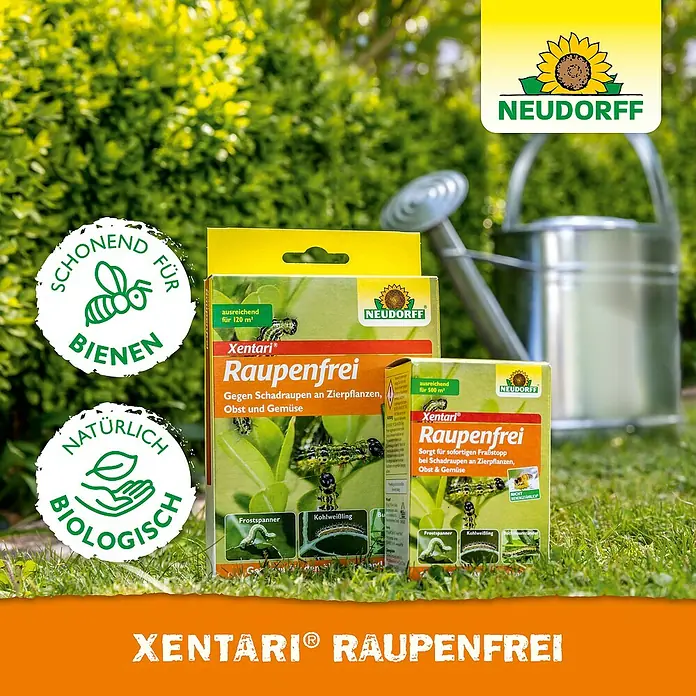 Neudorff Raupenfrei Xentari - 25 g - Xentari Raupenfrei: Ein biologisches Insektizid zur Bekämpfung von Schadraupen an Zierpflanzen, Obst und Gemüse. Bienenschonend.
