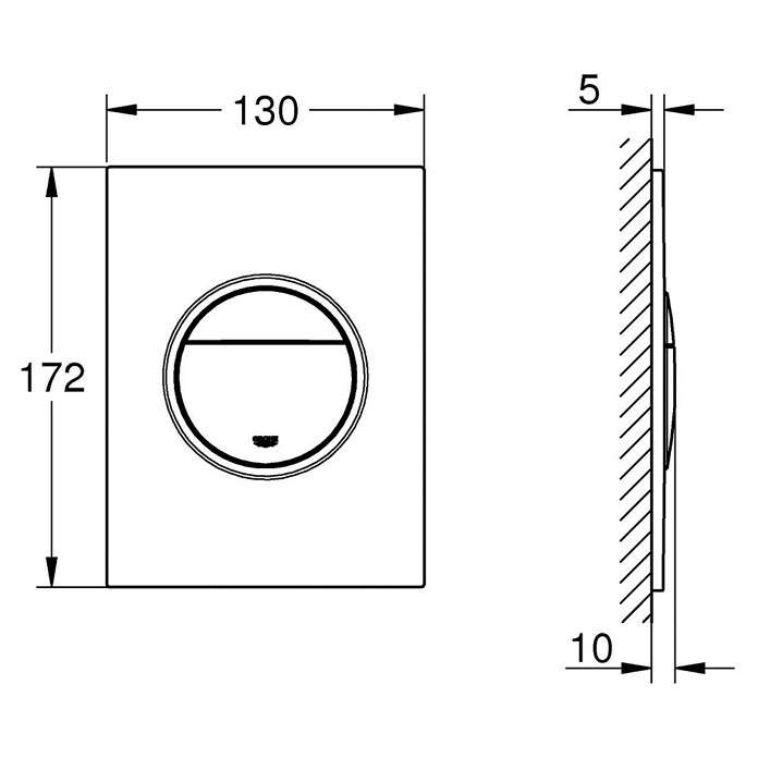 Grohe Betätigungsplatte Nova Cosmopolitan S (Supersteel, 2-Mengen-Spülung)