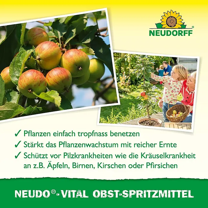 Neudorff Neudo-Vital Obst-Spritzmittel - 250 ml - Produktbild von NEUDORFF®-Vital Obst-Spritzmittel, das Pflanzen schützt und das Wachstum mit reicher Ernte stärkt.