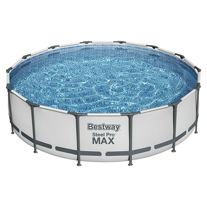 Bestway Opzetzwembad Steel Pro Max Set 427x107 (Ø x h: 427 x 107 cm, Grijs, 13.030 l) | BAUHAUS