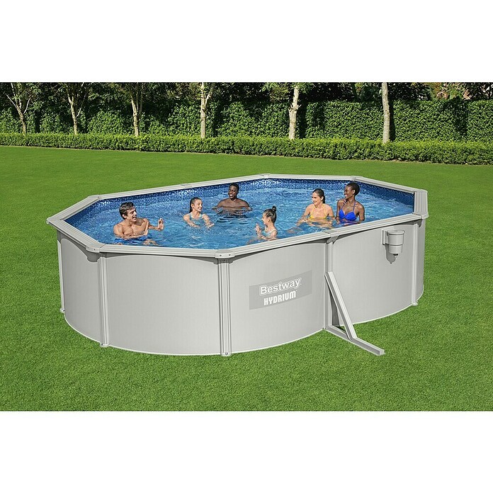 Bestway Opzetzwembad Hydrium Set 500 (l x b x h: 500 x 366 x 122 cm, Grijs, 16.296 l) | BAUHAUS