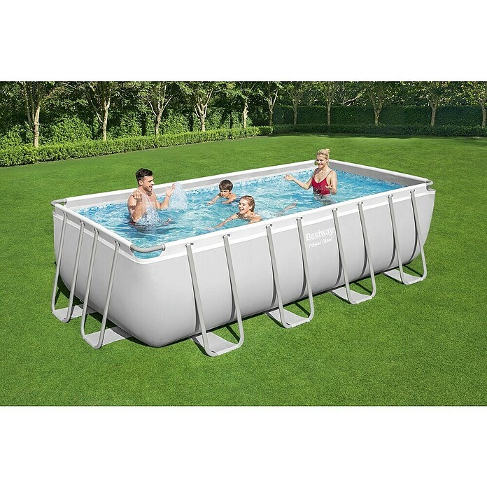 Bestway Opzetzwembad Steel Pro Max Set 488 (l x b x h: 488 x 244 x 122 cm, Grijs, 11.532 l) | BAUHAUS