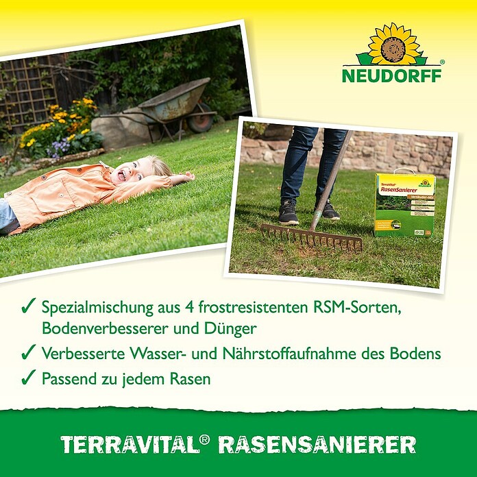 Neudorff TerraVital Vertikutier-Mix (4,5 kg, 150 m²) | BAUHAUS