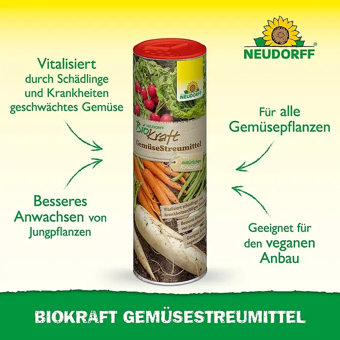 Neudorff BioKraft Gemüse-Streumittel - 500 g - Neudorff BioKraft Gemüsestreumittel: Vitalisiert durch Schädlinge geschwächtes Gemüse und sorgt für besseres Anwachsen von Jungpflanzen.