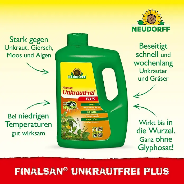 Neudorff Finalsan Unkrautfrei Plus - 2 l - Produktbild von Finalsan UnkrautFrei PLUS, einem effektiven und glyphosatfreien Unkrautvernichter von Neudorff.