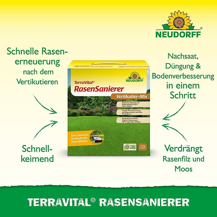Neudorff TerraVital Vertikutier-Mix (4,5 kg, 150 m²) | BAUHAUS