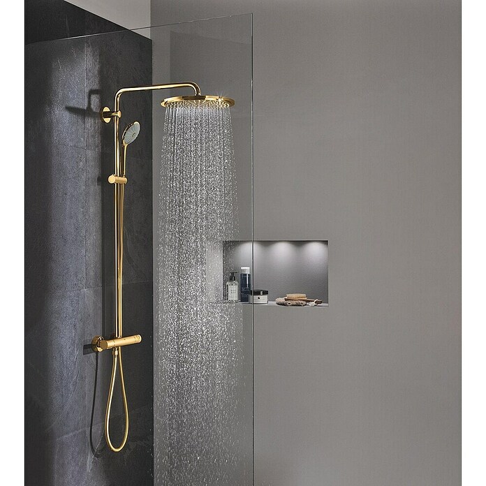 Grohe Euphoria Duschsystem 310 (Mit Thermostatarmatur, Lochabstand: 101,6 cm, Anzahl Strahlarten: 1 Stk., Cool Sunrise, Oberflächenbehandlung: Poliert) | BAUHAUS