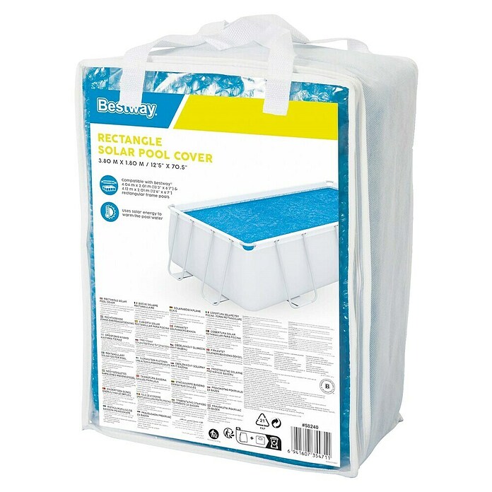 Bestway Afdekzeil voor zwembaden Solar (l x b: 380 x 180 cm, Materiaal: Kunststof) | BAUHAUS