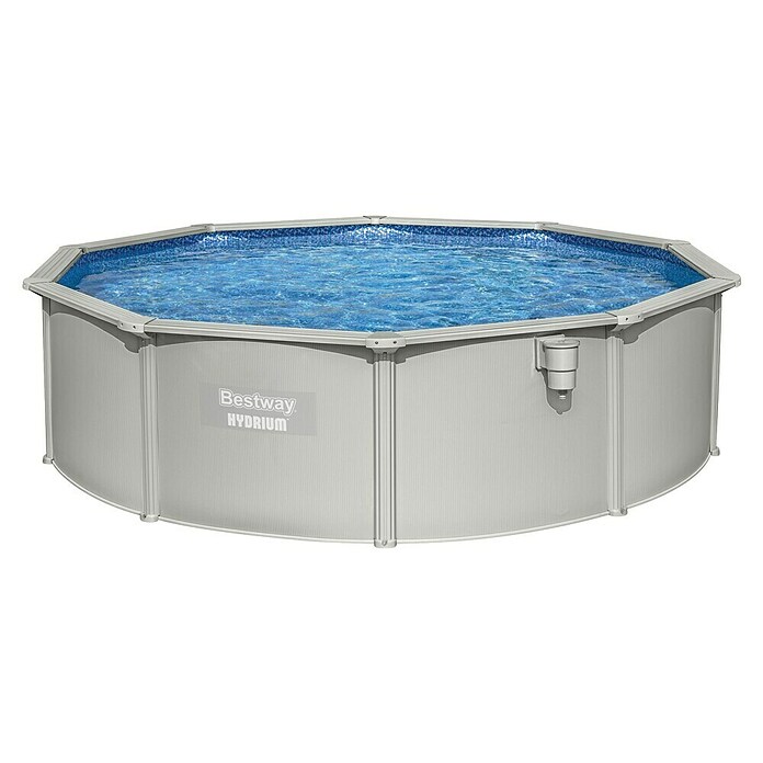 Bestway Opzetzwembad Hydrium Set 457 (Ø x h: 457 x 122 cm, Grijs, 17.430 l) | BAUHAUS