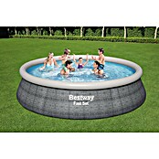 Bestway Opblaasbaar zwembad Fast Set Rotan 457x107 (Ø x h: 457 x 107 cm, Grijs, 12.362 l) | BAUHAUS