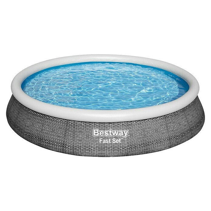 Bestway Opblaasbaar zwembad Fast Set Rotan 396X84 (Ø x h: 396 x 84 cm, Grijs, 7.340 l) | BAUHAUS