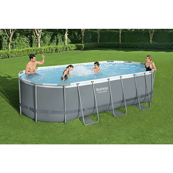 Bestway Opzetzwembad Steel Pro Max Set 549 (l x b x h: 549 x 274 x 122 cm, Grijs, 13.430 l) | BAUHAUS