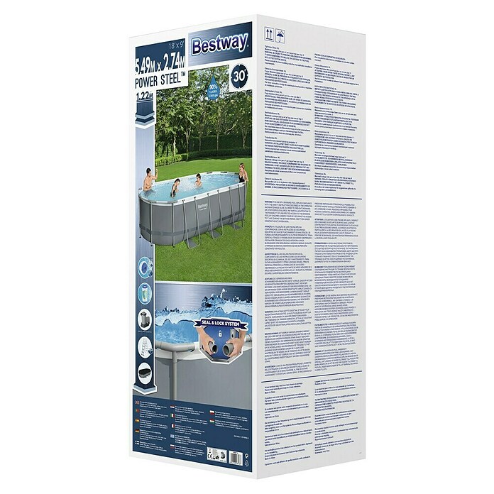 Bestway Opzetzwembad Steel Pro Max Set 549 (l x b x h: 549 x 274 x 122 cm, Grijs, 13.430 l) | BAUHAUS