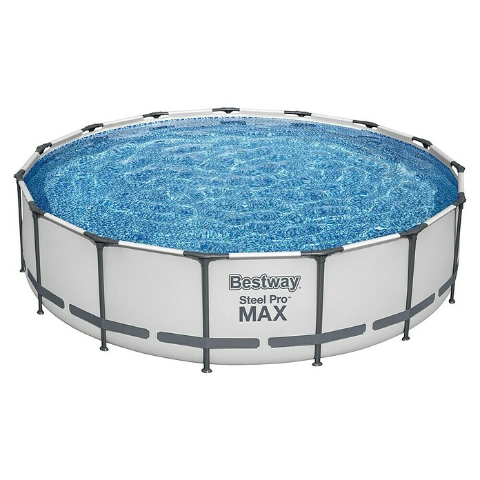 Bestway Opzetzwembad Steel Pro Max Set 457x107 (Ø x h: 457 x 107 cm, Grijs, 14.970 l) | BAUHAUS