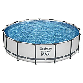 Bestway Opzetzwembad Steel Pro Max Set 457x107 (Ø x h: 457 x 107 cm, Grijs, 14.970 l)