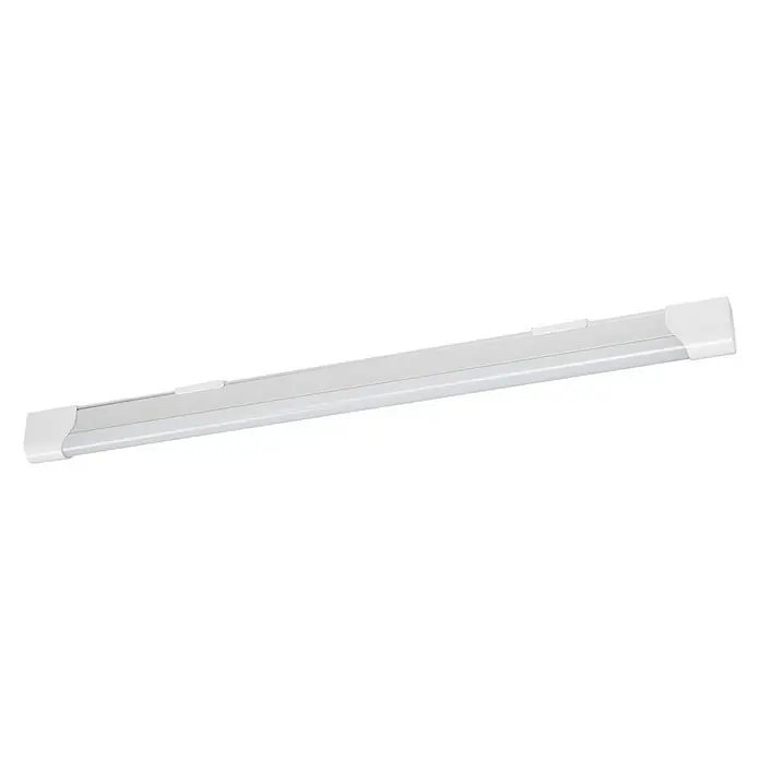 Ledvance LED-Lichtleiste Value BattenL x B x H: 150 x 2,9 x 4,4 cm, Lichtfarbe: Kaltweiß, 24 W - Nahaufnahme einer modernen, länglichen LED-Leuchte mit weißem Gehäuse, ideal für Innenräume.
