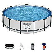 Bestway Opzetzwembad Steel Pro Max Set 457x107 (Ø x h: 457 x 107 cm, Grijs, 14.970 l) | BAUHAUS