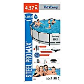 Bestway Opzetzwembad Steel Pro Max Set 457x107 (Ø x h: 457 x 107 cm, Grijs, 14.970 l) | BAUHAUS