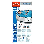 Bestway Opzetzwembad Steel Pro Max Set 457x107 (Ø x h: 457 x 107 cm, Grijs, 14.970 l) | BAUHAUS