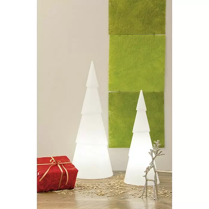 8 Seasons Design Shining LED-Solar-Weihnachtsleuchte Tree - Weiß, Durchmesser: 21 cm - Stimmungsaufnahme