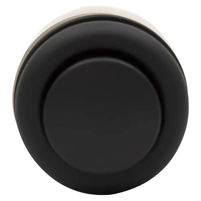 Pulsador de descarga simple - Negro - Pomo redondo negro para muebles o electrodomésticos, diseño sencillo y elegante. Ideal para interiores modernos.