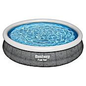 Bestway Opblaasbaar zwembad Fast Set Rotan 366 (Ø x h: 366 x 76 cm, Grijs, 5.377 l) | BAUHAUS