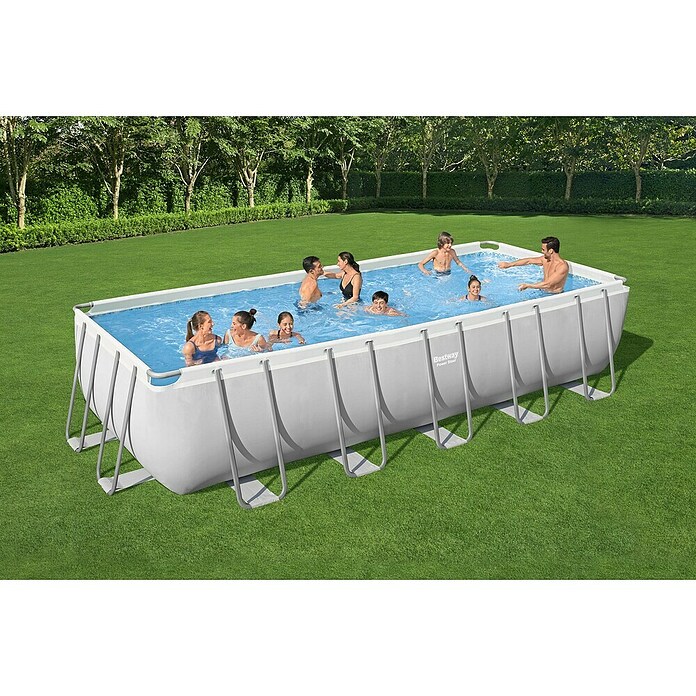 Bestway Opzetzwembad Steel Pro Max Set 640 (l x b x h: 640 x 274 x 132 cm, Grijs, 19.281 l) | BAUHAUS