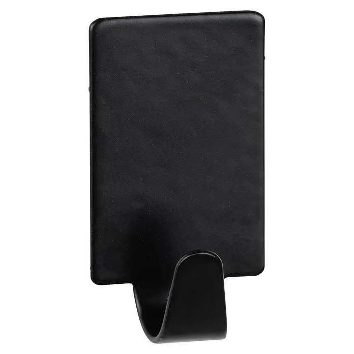 Wenko Klebehaken - L x H: 1,5 x 3,4 cm, 4 Stk. - Schwarzer Kleiderhaken für die Wandmontage. Ideal für Jacken, Hüte und andere Accessoires, die ordentlich aufgehängt werden sollen.