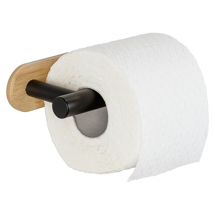 Wenko Orea Portarrollos papel higiénico (Sin tapa, Negro/Bambú) | BAUHAUS